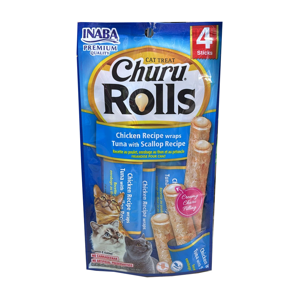 מעדן אינאבה רול לחתול בטונה וצדפות 40 גרם בשקית