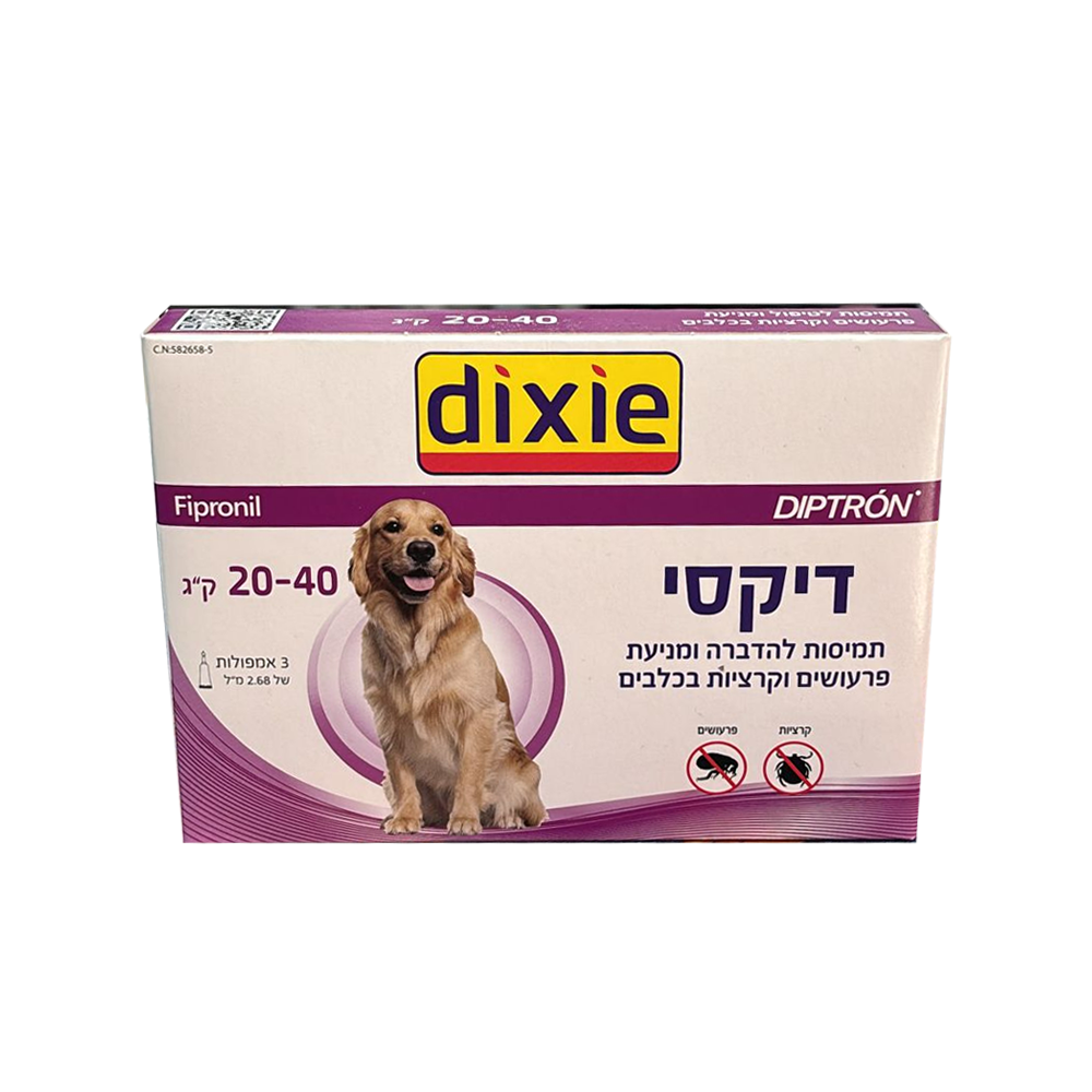 dixie אמפולות - טיפול בפרעושים וקרציות לכלבים