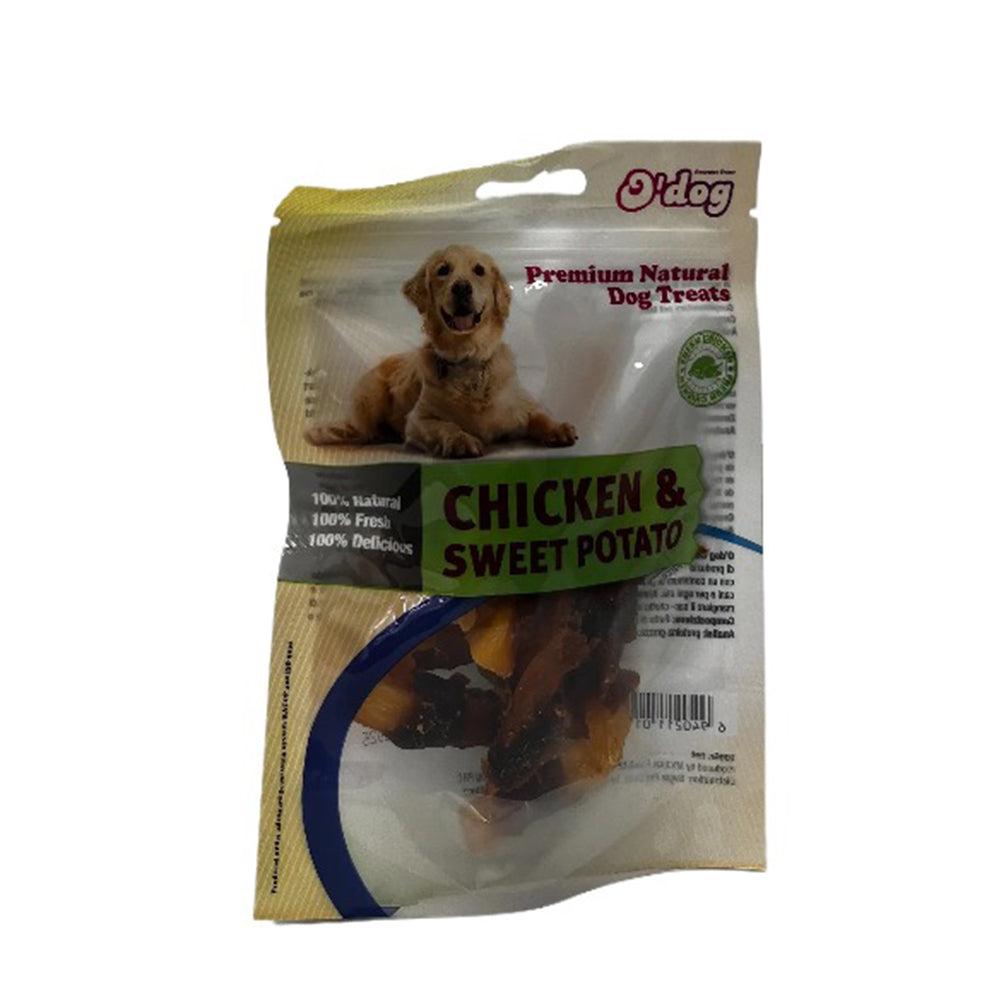 אודוג חטיף לכלב עוף ובטטה 100 גרם בקופסה