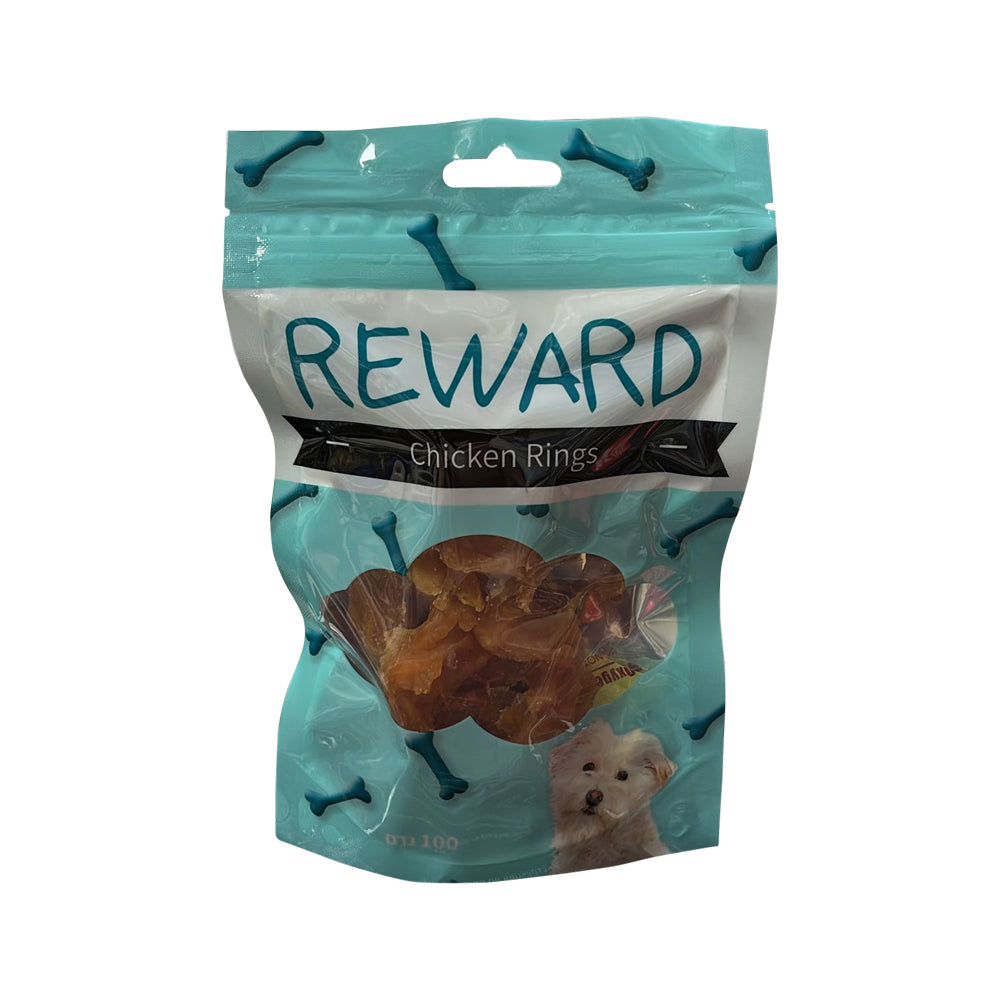 חטיף REWARD לכלב - טבעות עוף 100 גרם בקופסה