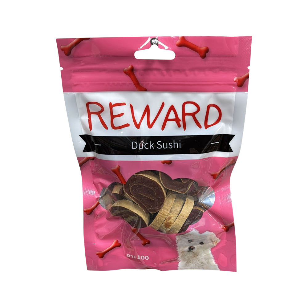 חטיף REWARD לכלב - ברווז בצורת סושי 100 גרם בקופסה