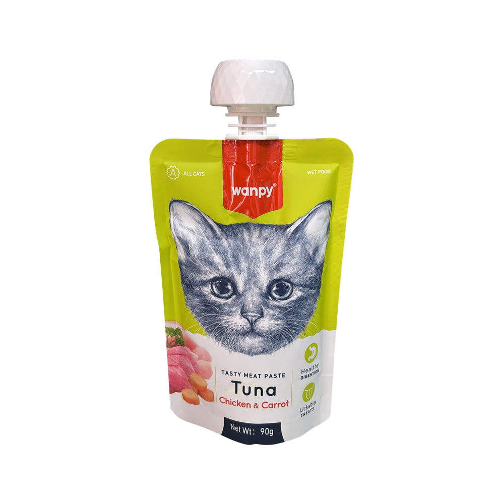 ונפי פאוץ מוס בשר טונה עוף וגזר לחתול 90 גרם בקופסה