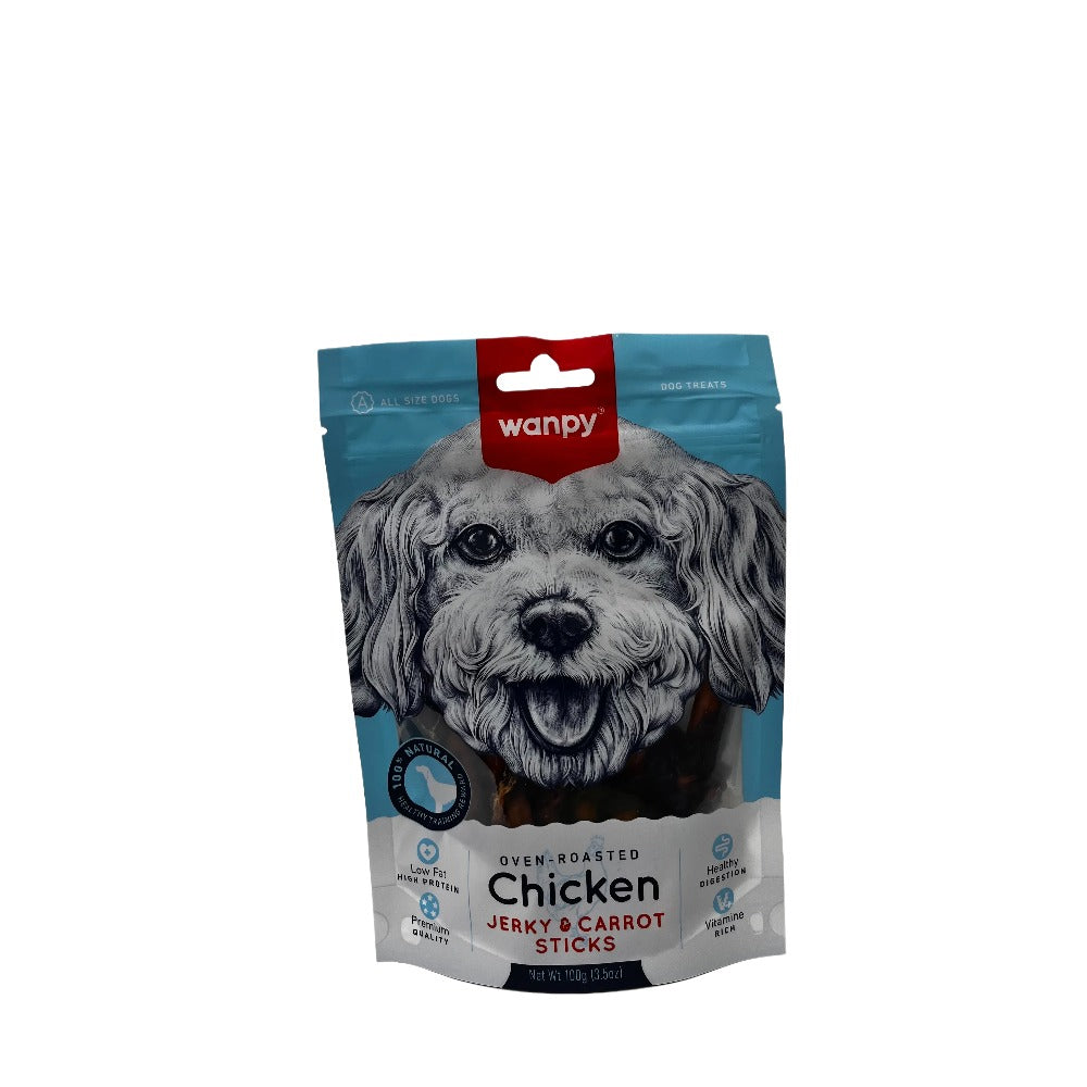 וואנפי חטיף מקלוני עוף וגזר מלופף 100 גרם בקופסה