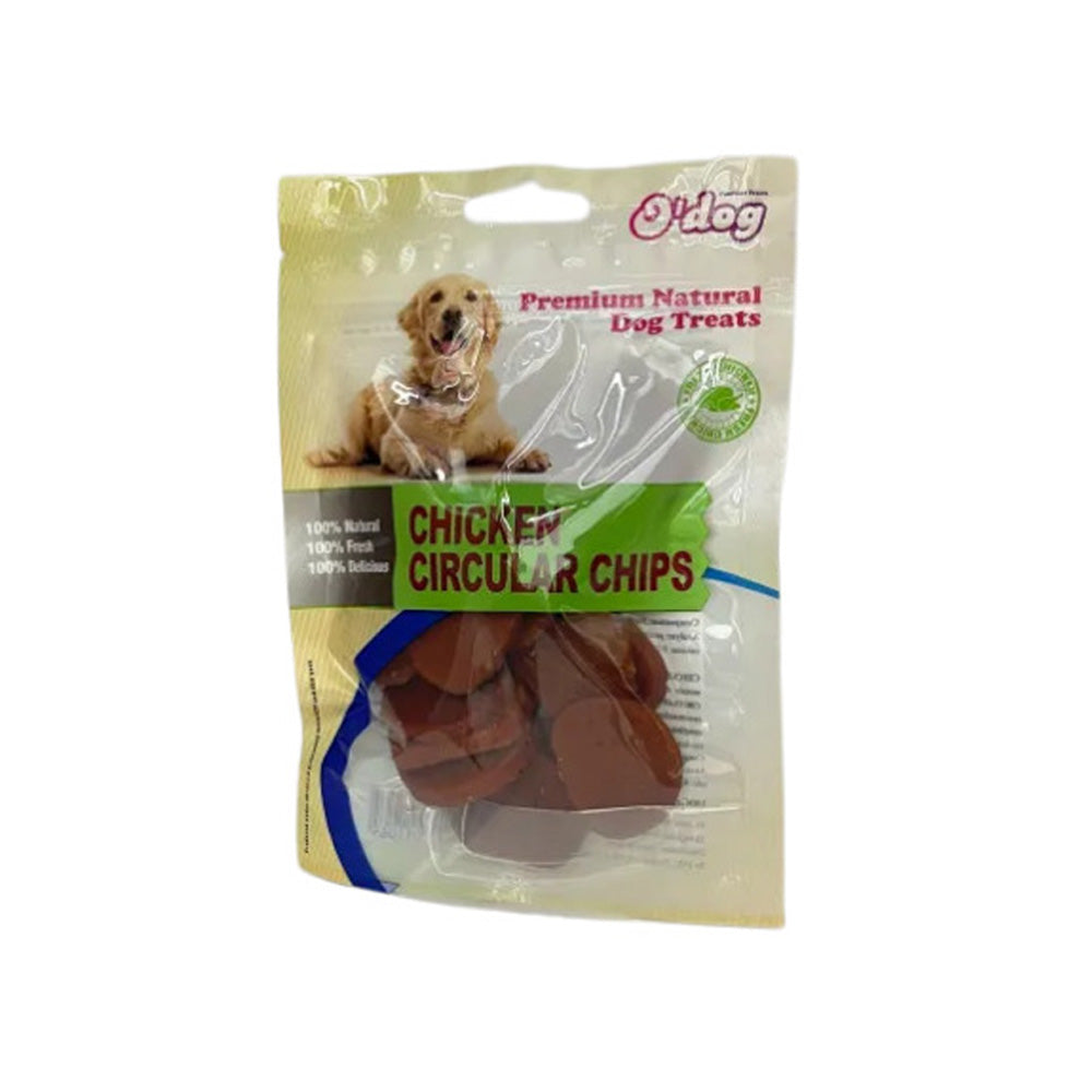 אודוג חטיף לכלב מטבעות עוף 100 גרם בקופסה
