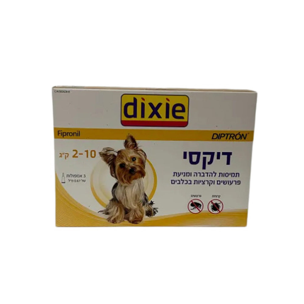dixie אמפולות - טיפול בפרעושים וקרציות לכלבים