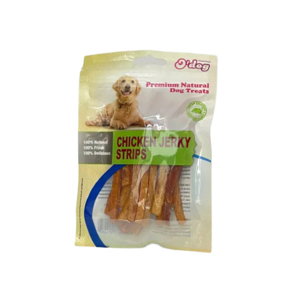 אודוג חטיף לכלב רצועות ג'רקי עוף 100 גרם בקופסה