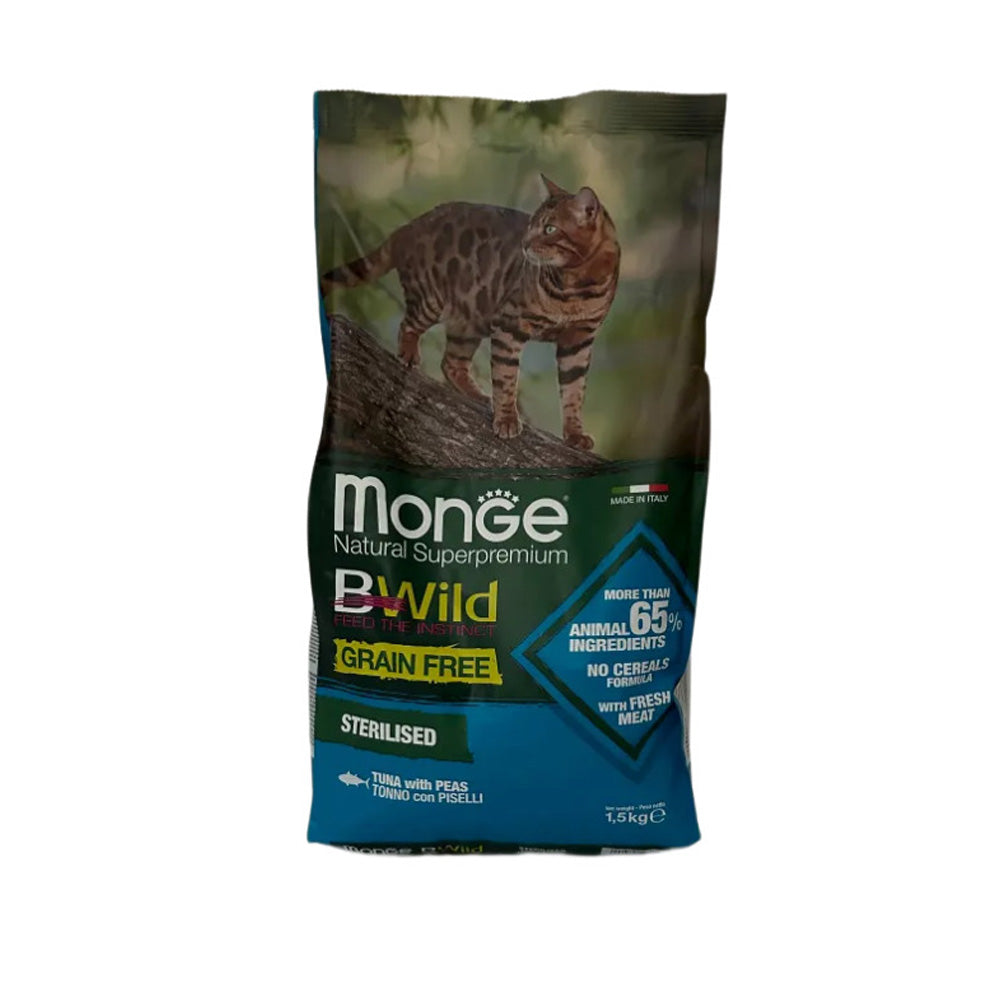 מונג GRAIN FREE סטריליז טונה ואפונה BE WILD 1.5 קילוגרם