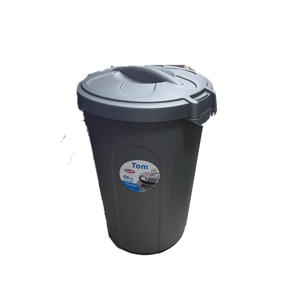 דלי 45 לאחסון מזון צבע אפור 46 ליטר