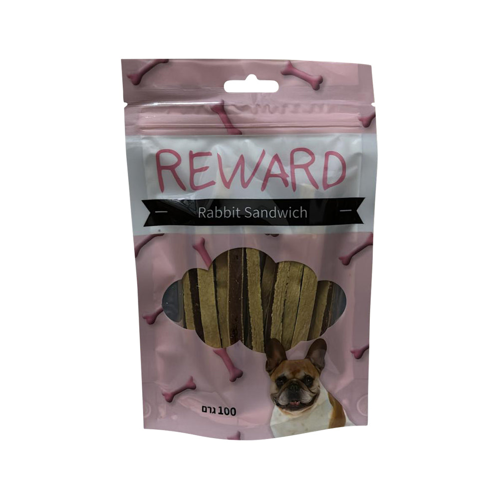 חטיף REWARD לכלב - מקלות סנדוויץ וארנבת 100 גרם בקופסה